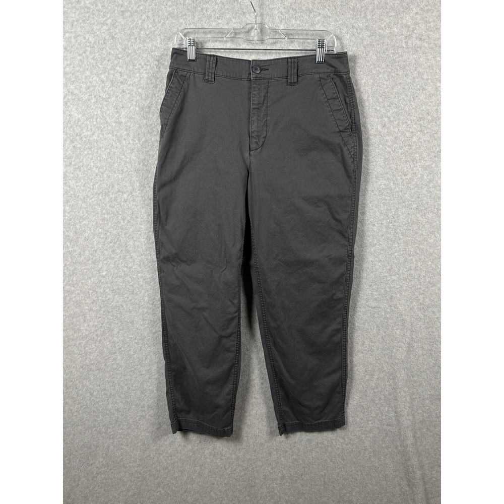 Old Navy OG Chino Pants Womens Medium Gray High Rise Tapered Leg Casual